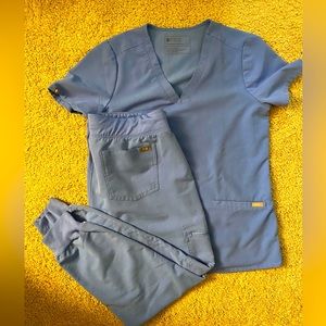 Figs scrubs ceil blue set